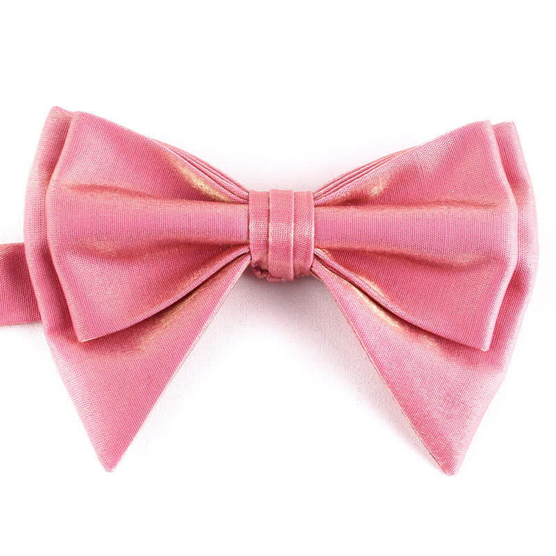 Papillon a punta oversize irregolare a doppio strato da uomo - Rosa - image 11