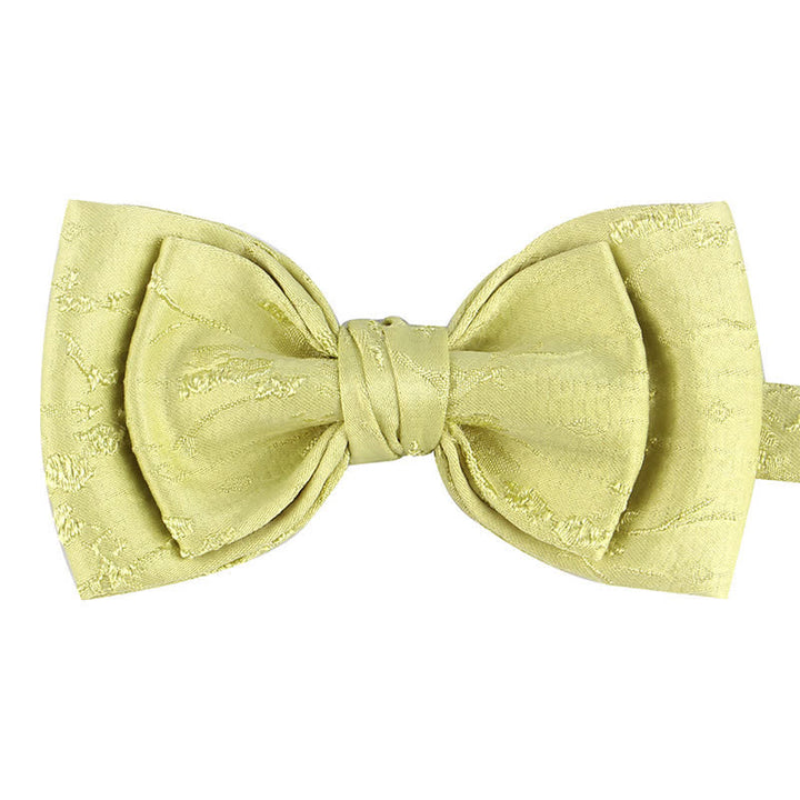Papillon da sposa floreale meticoloso speciale da uomo - Stile n. 2 - VerdeGiallo - image 15