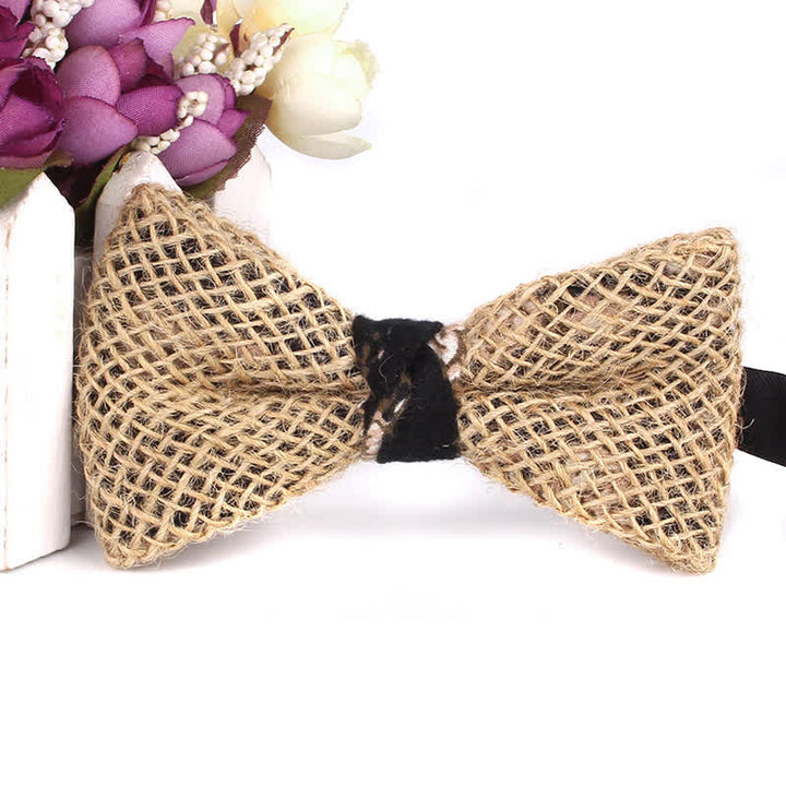 Papillon da uomo in cotone e lino rustico patchwork - Stile n. 6 - image 11