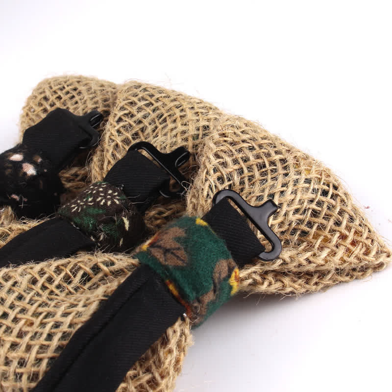 Papillon da uomo in cotone e lino rustico patchwork - image 6