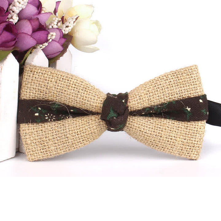 Papillon da uomo in cotone e lino rustico patchwork - Stile n. 3 - image 8