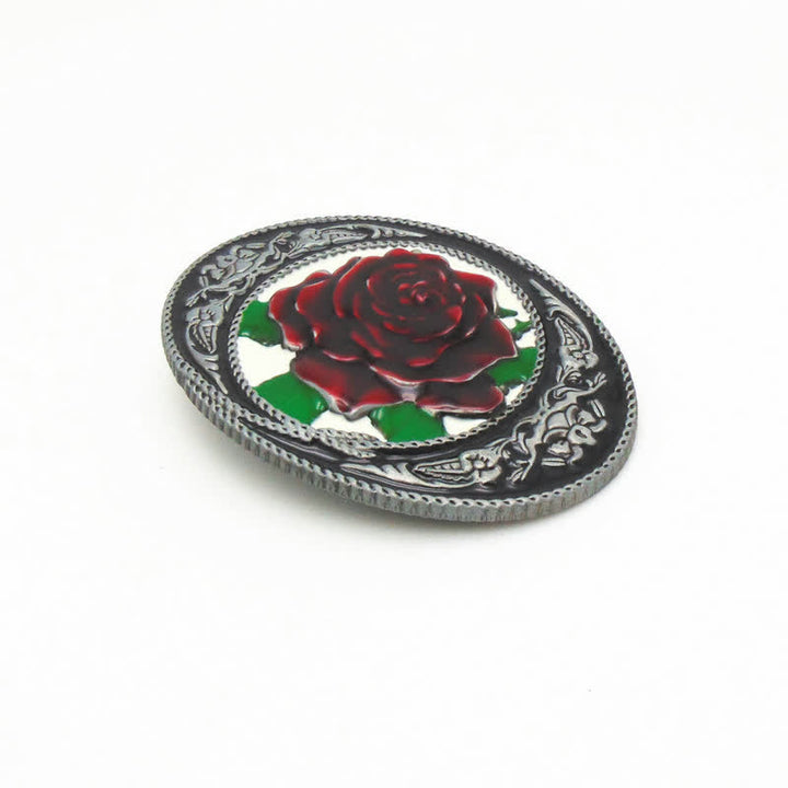 Cintura in pelle con fibbia a forma di rosa colorata fai da te da uomo in stile western - image 4