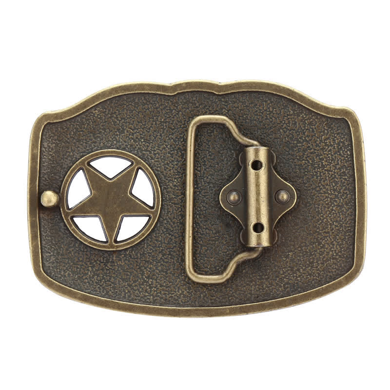 Cintura in pelle fai da te con fibbia a pentagramma Texas Hollow da uomo - image 1