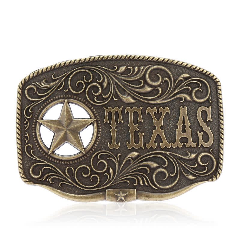 Cintura in pelle fai da te con fibbia a pentagramma Texas Hollow da uomo - image 3