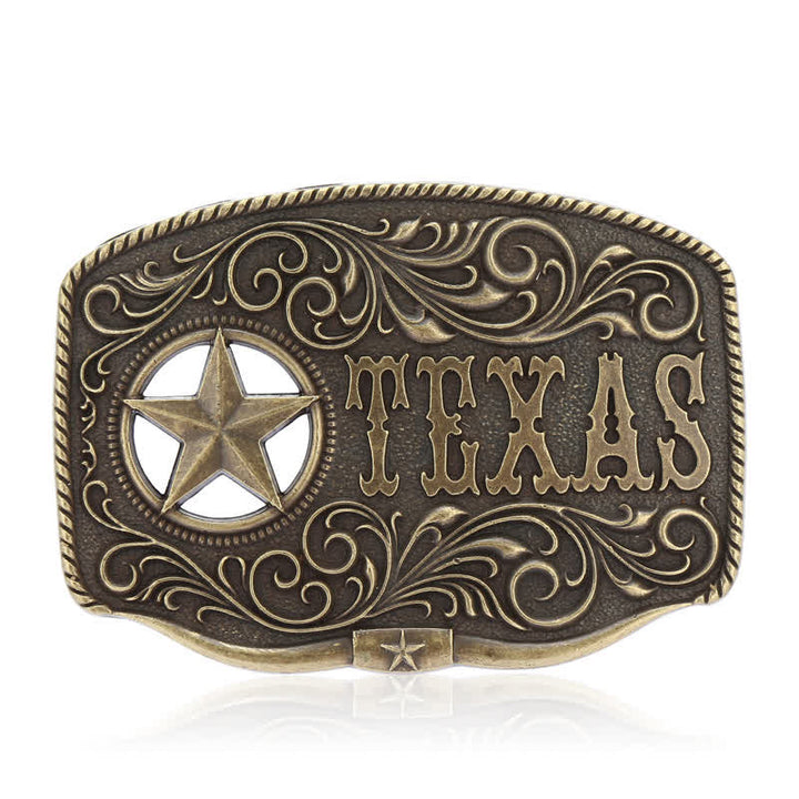 Cintura in pelle fai da te con fibbia a pentagramma Texas Hollow da uomo - image 3