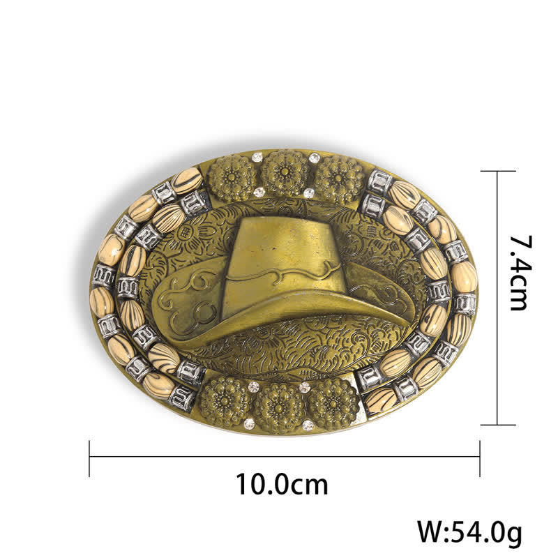 Cintura in pelle con fibbia decorativa per cappello da cowboy in oro fai da te da uomo - image 2