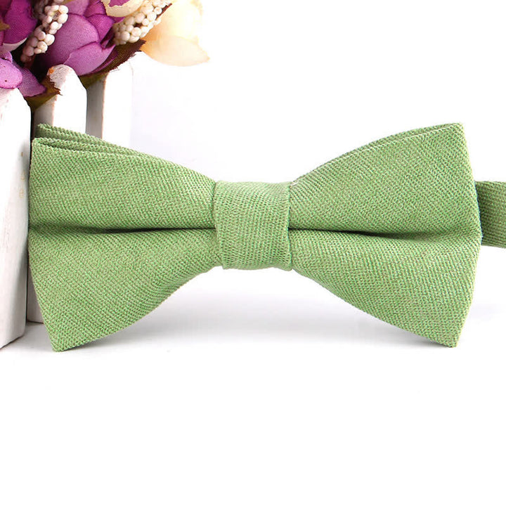 Papillon formale da uomo in pelle scamosciata tinta unita color caramella - Verde chiaro - image 14