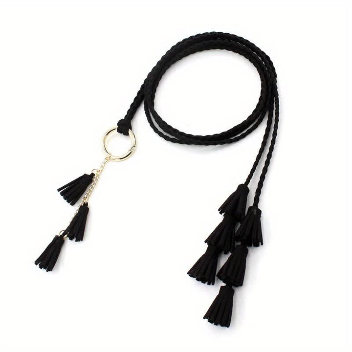 Cintura intrecciata con nappe bohémien da donna - image 11
