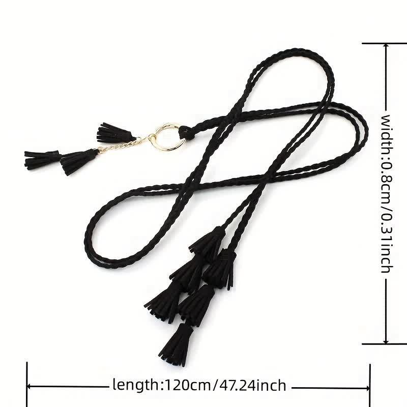 Cintura intrecciata con nappe bohémien da donna - image 12