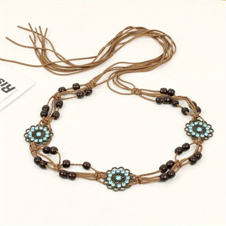 Cintura con cintura intrecciata in corda con farfalla e fiore da donna in stile boho - image 12
