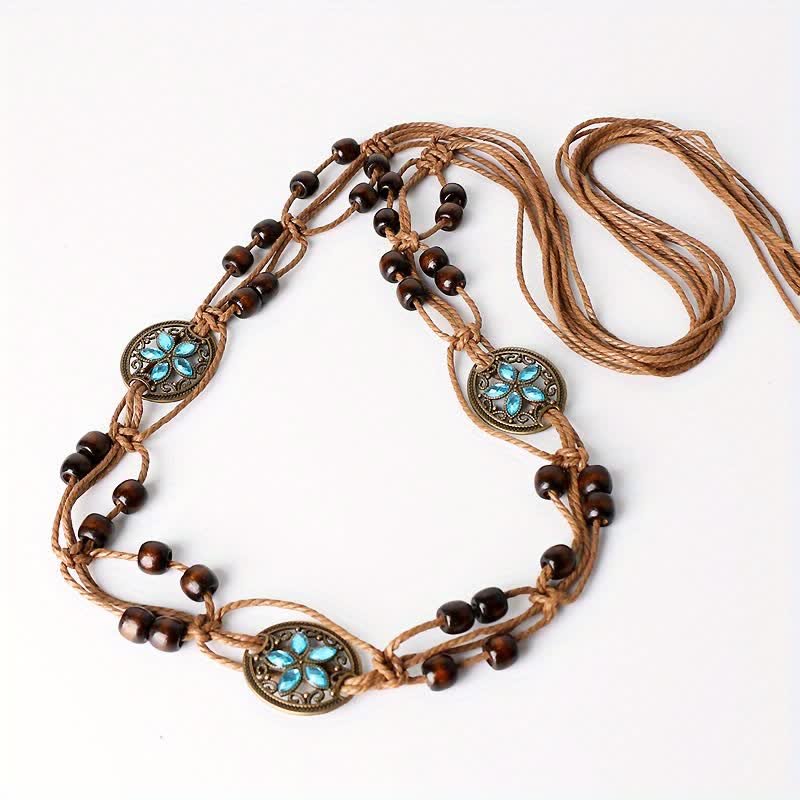Cintura con cintura intrecciata in corda con farfalla e fiore da donna in stile boho - image 8