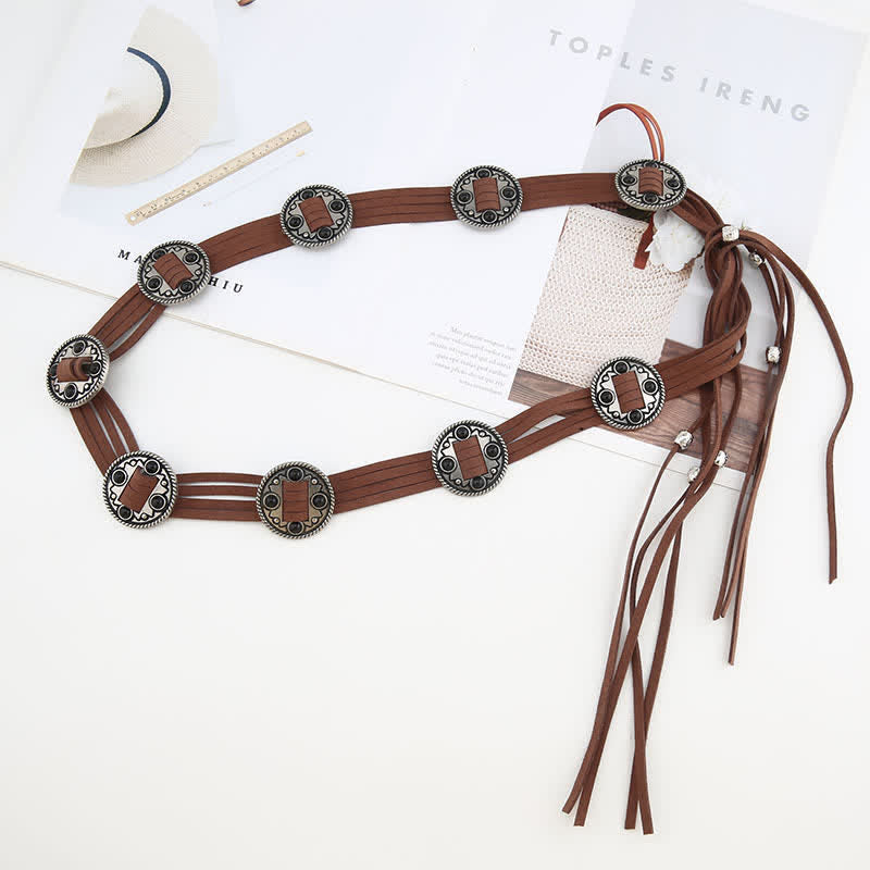 Cintura etnica da donna con cintura intrecciata in corda bohémien - image 3
