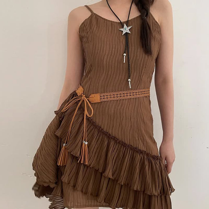Cintura da donna in corda con fiore cavo in stile bohémien - Marrone - 67" - image 6