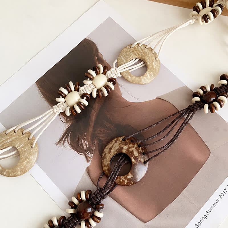 Cintura da donna con perline e lacci in stile boho intrecciata - image 4