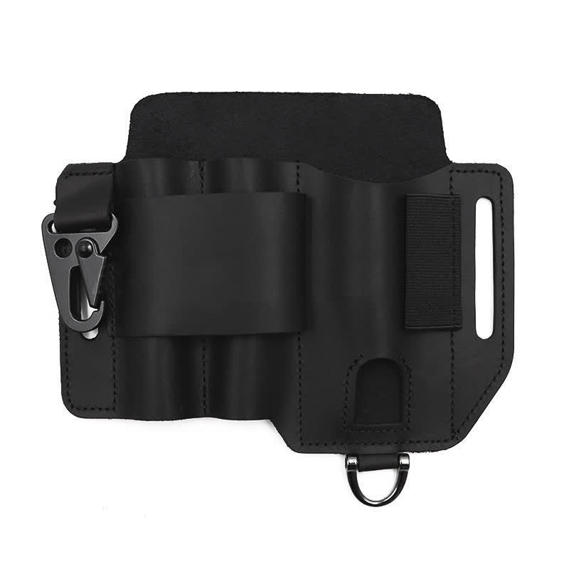 Borsa da cintura in pelle multifunzionale per strumenti EDC - Nero - image 1