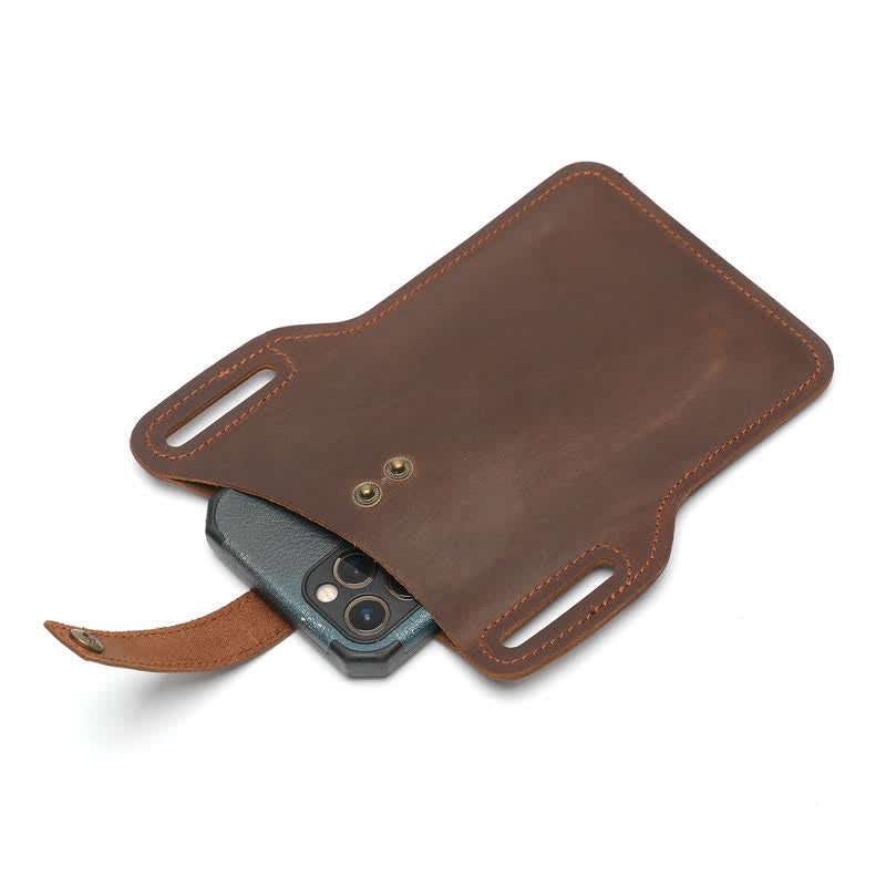 Borsa da cintura in pelle comoda per il trasporto del telefono cellulare retrò - image 11