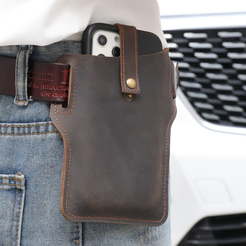 Borsa da cintura in pelle comoda per il trasporto del telefono cellulare retrò - image 14