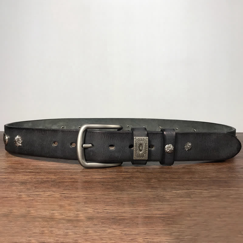Cintura in pelle per jeans casual con borchie in metallo retrò - image 15