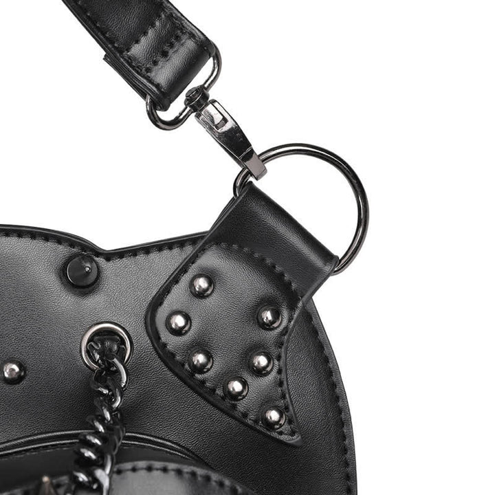 Borsa a spalla convertibile con design a teschio e gamba - image 14