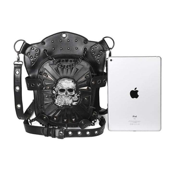 Borsa a spalla convertibile con design a teschio e gamba - image 5