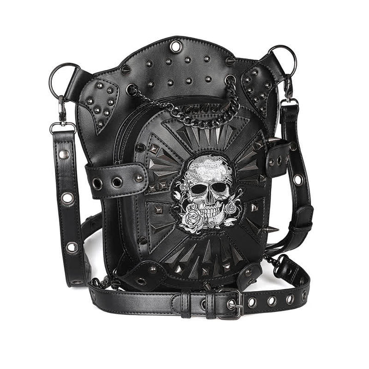 Borsa a spalla convertibile con design a teschio e gamba - image 6