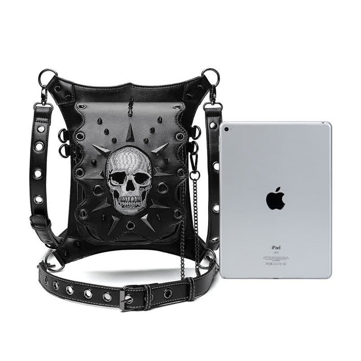 Borsa a tracolla in stile gotico con teschio e steampunk - image 6
