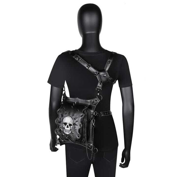 Borsa a tracolla in stile gotico con teschio e steampunk - image 9