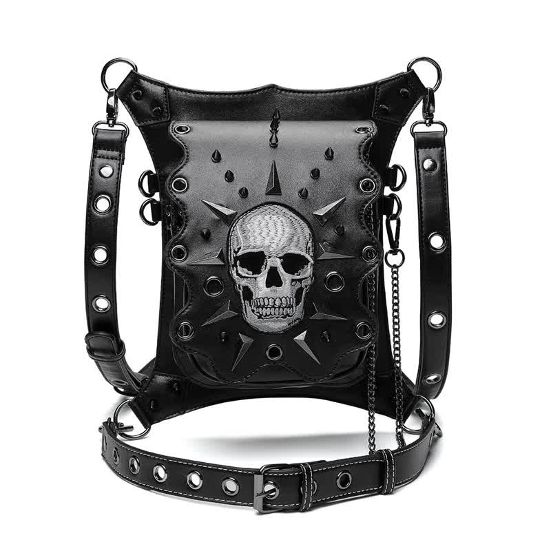 Borsa a tracolla in stile gotico con teschio e steampunk - image 1