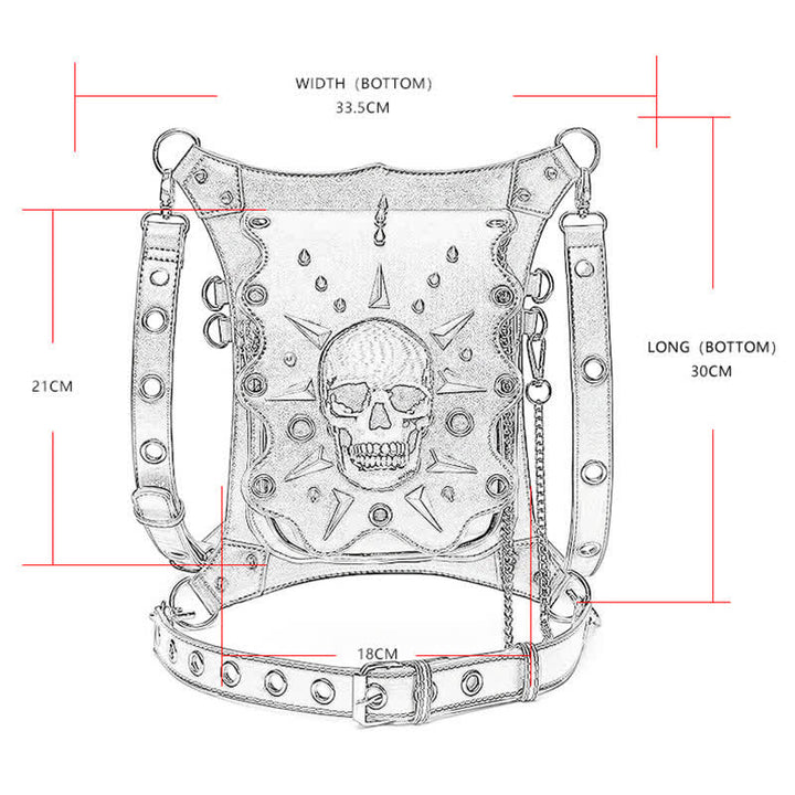 Borsa a tracolla in stile gotico con teschio e steampunk - image 2