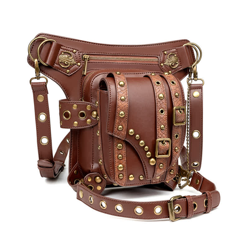 Borsa a tracolla con catena per moto Brown Rock - image 7