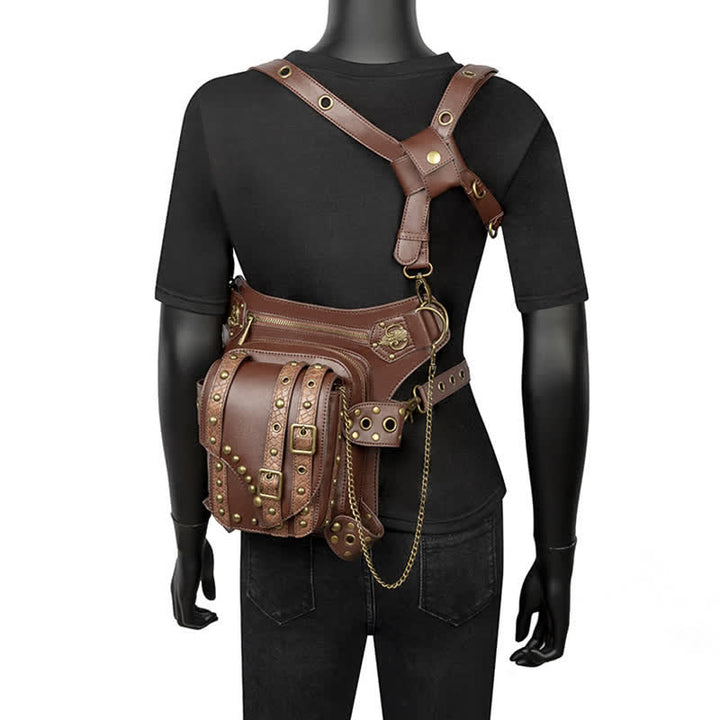 Borsa a tracolla con catena per moto Brown Rock - image 9