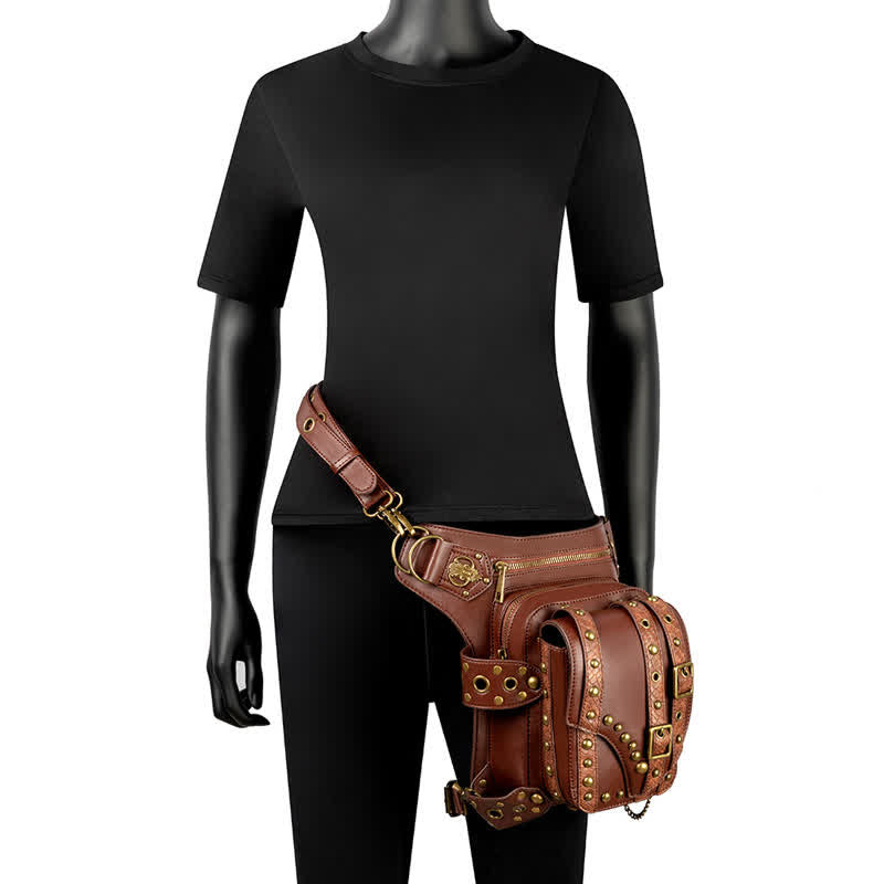 Borsa a tracolla con catena per moto Brown Rock - image 11