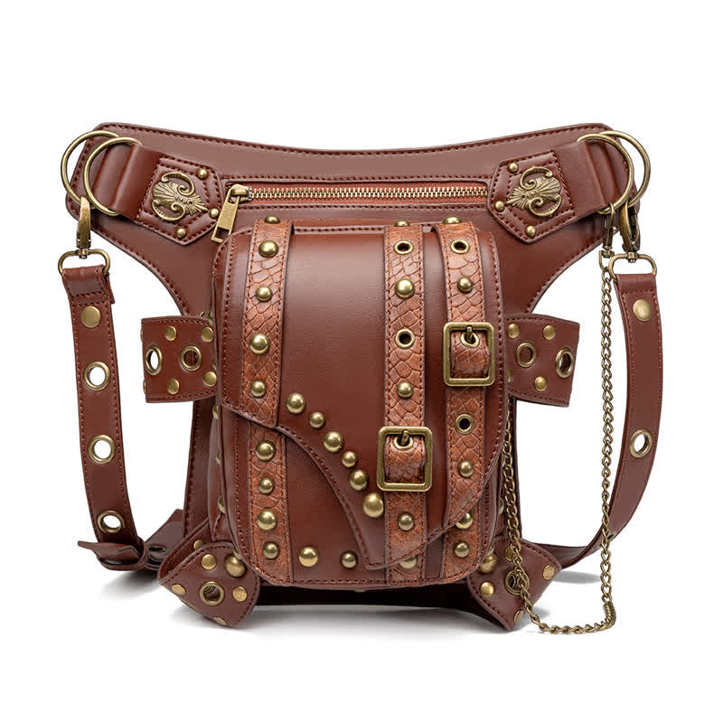 Borsa a tracolla con catena per moto Brown Rock - image 3