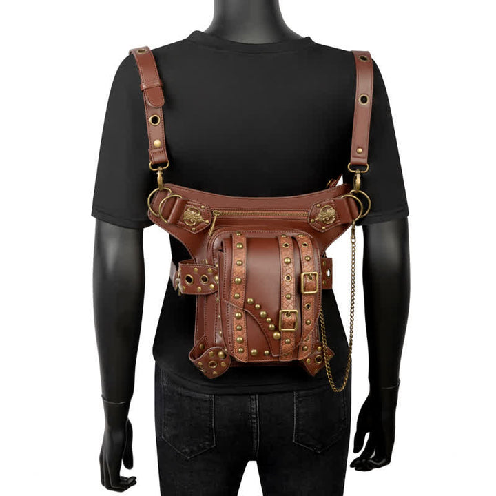 Borsa a tracolla con catena per moto Brown Rock - image 12