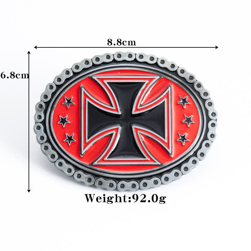 Cintura in pelle con fibbia da motociclista a forma di croce religiosa fai da te da uomo - image 14