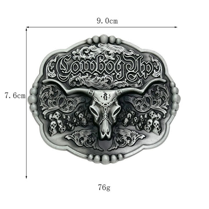 Cintura in pelle con fibbia a forma di toro da cowboy gotico fai da te da uomo - image 2