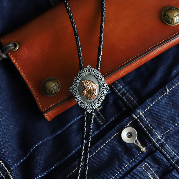 Cravatta Bolo Western Trend Rodeo con testa di cavallo - image 1