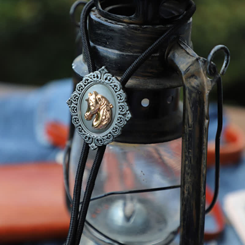 Cravatta Bolo Western Trend Rodeo con testa di cavallo - image 7