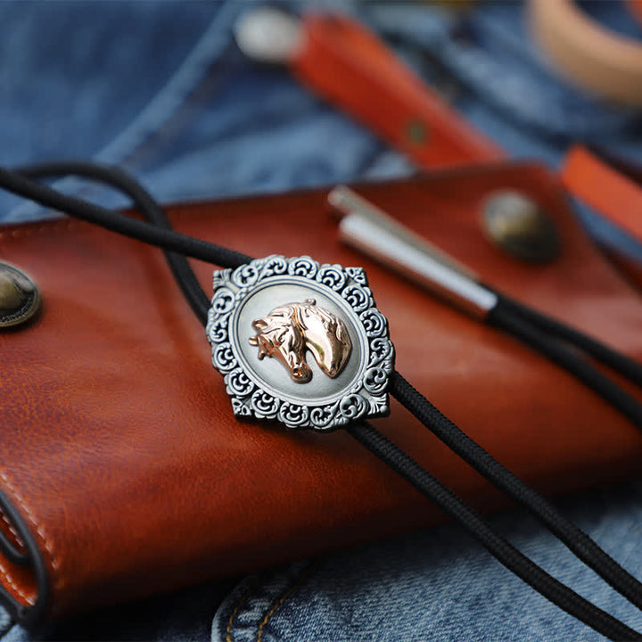 Cravatta Bolo Western Trend Rodeo con testa di cavallo - image 5