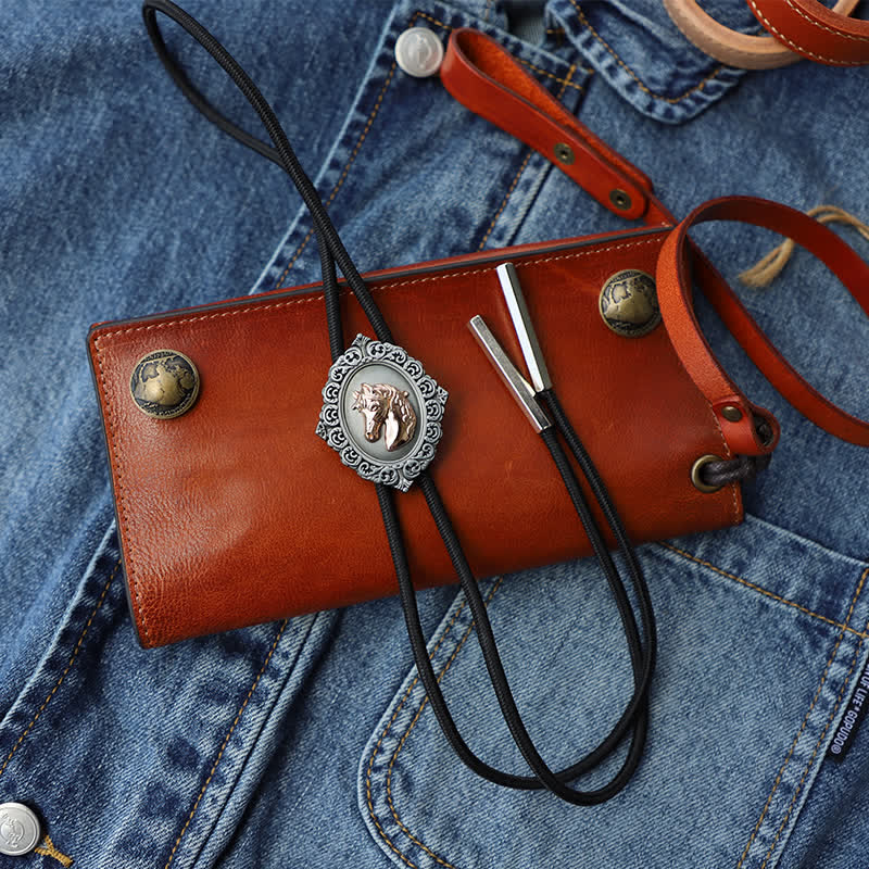 Cravatta Bolo Western Trend Rodeo con testa di cavallo - image 6