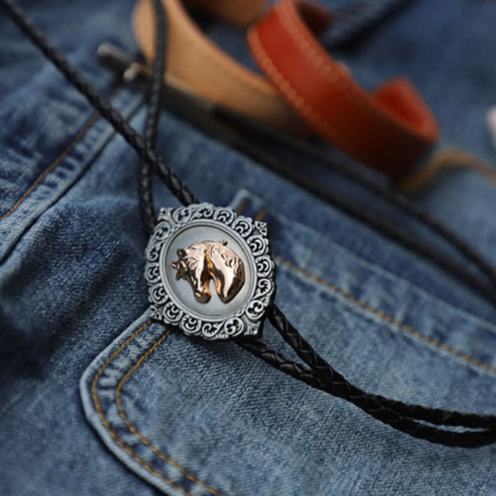 Cravatta Bolo Western Trend Rodeo con testa di cavallo - image 3