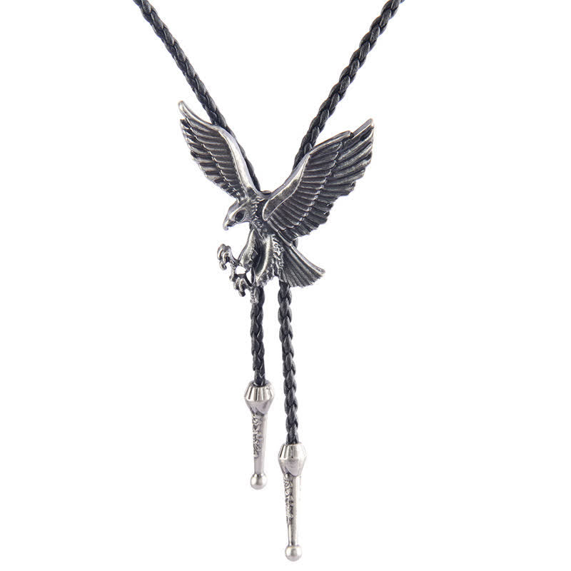 Cravatta Bolo Western con aquila volante - Aquila volante - Argento antico - image 0