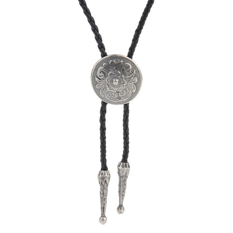 Cravatta Bolo Western con aquila volante - Fiore - Argento antico - image 15