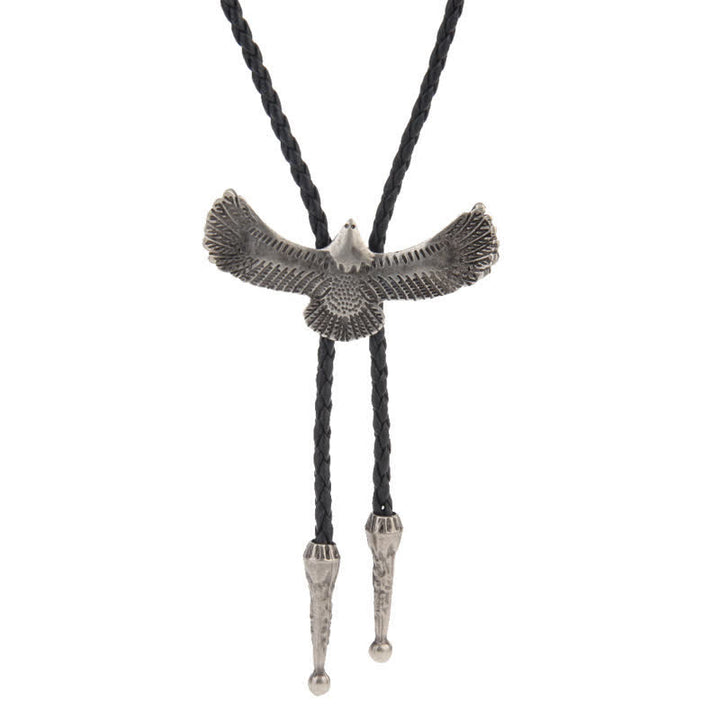 Cravatta Bolo Western con aquila volante - Aquila - Argento antico - image 19