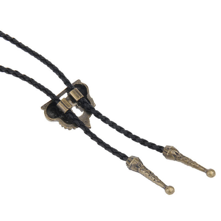 Cravatta Bolo con Doppio Teschio Scheletro - image 7