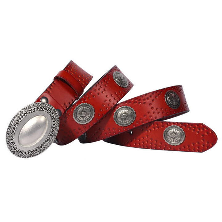 Cintura in pelle con fibbia ovale vintage da uomo - image 12