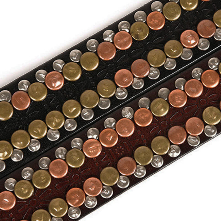 Cintura da uomo in pelle con borchie e bottoni multicolori - image 11