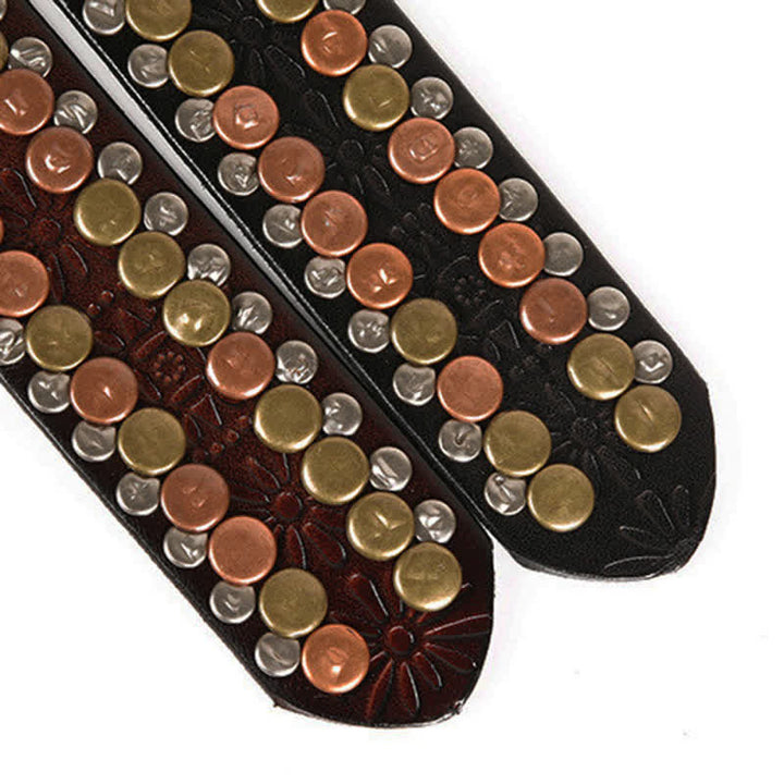 Cintura da uomo in pelle con borchie e bottoni multicolori - image 10