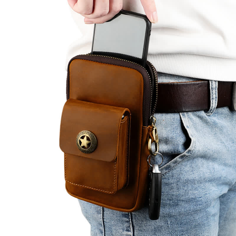 Borsa da viaggio in pelle per cintura, porta cellulare e sigarette - image 3