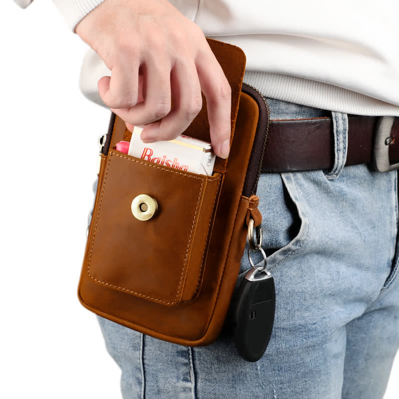 Borsa da viaggio in pelle per cintura, porta cellulare e sigarette - image 2
